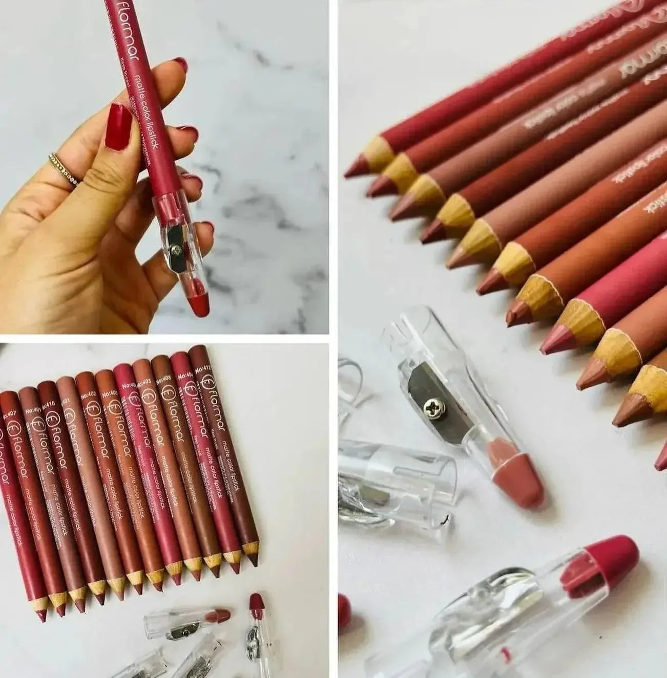 Flormar 12 pcs Matte Color Lip Pencil Set