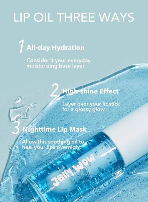 5 in1 Sheglam Jelly  Hydrating Lip Oil – Transparent Glossy