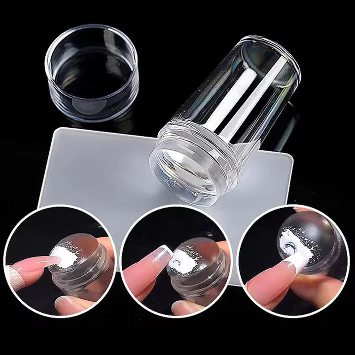 TRANSPARENT NAIL STAMP WITH SCRAPER