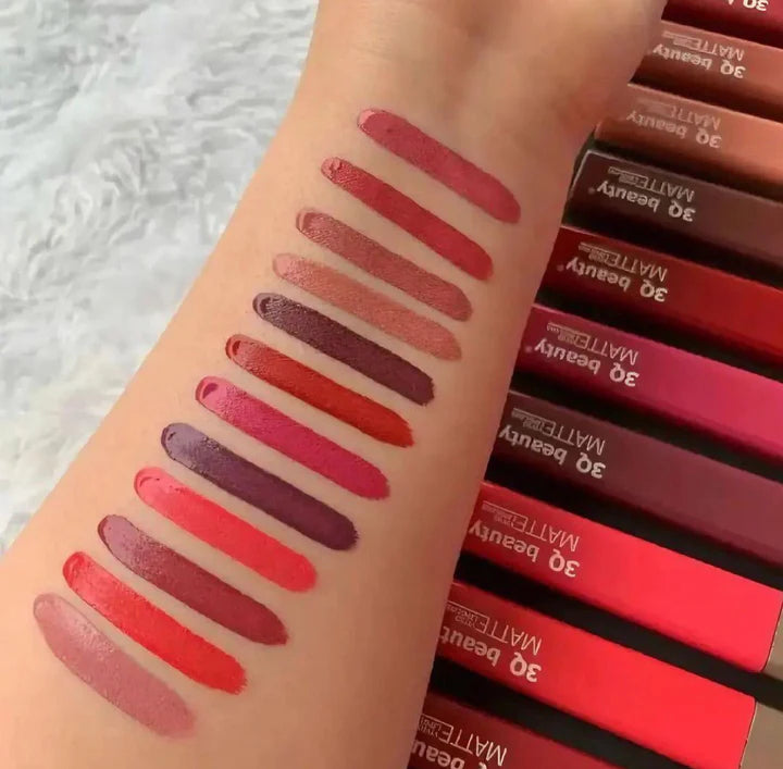 3Q Beauty 12 Color Matte Velvet Lip Gloss Set