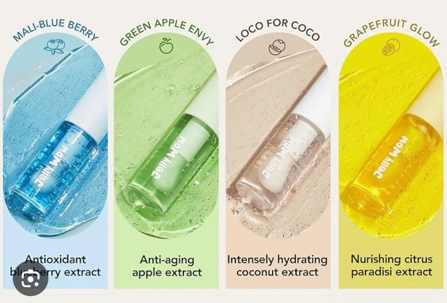 5 in1 Sheglam Jelly  Hydrating Lip Oil – Transparent Glossy