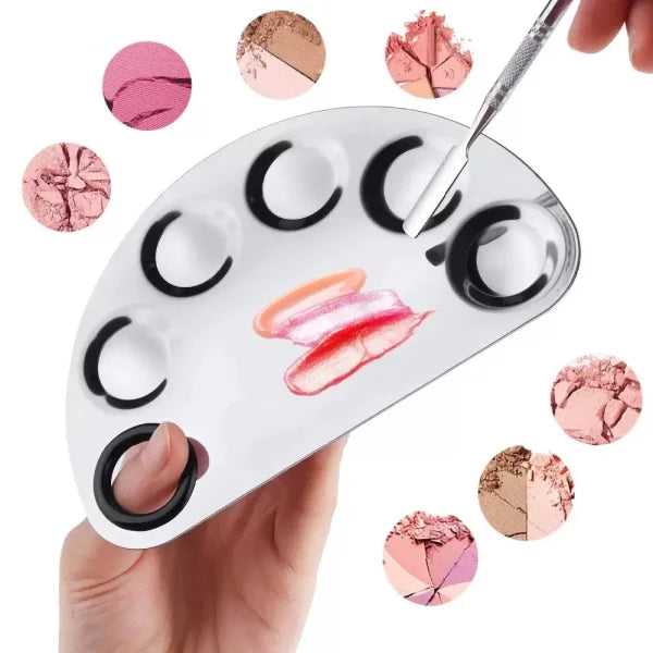 Stainless Steel Makeup Mixing Palette with Spatula