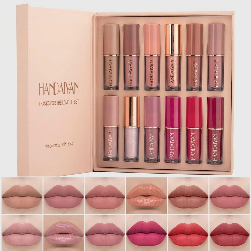 Handaiyan - Velvet Matte Lip Gloss Set of 12