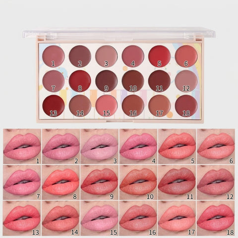 Miss Rose 18 Color Creamy Lipstick Palette