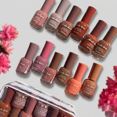 Pack of 12 Nude Nail Paints