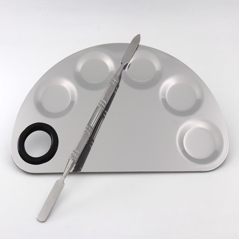 Stainless Steel Makeup Mixing Palette with Spatula