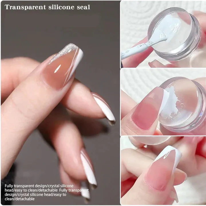 TRANSPARENT NAIL STAMP WITH SCRAPER