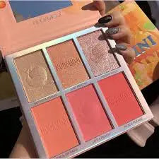 Sale 6 Color Hudamoji Bellini Blush + Highlighter Palette